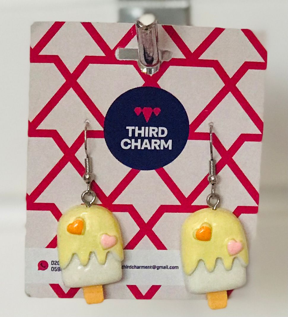 Popsicle Drop Earring Two Hearts