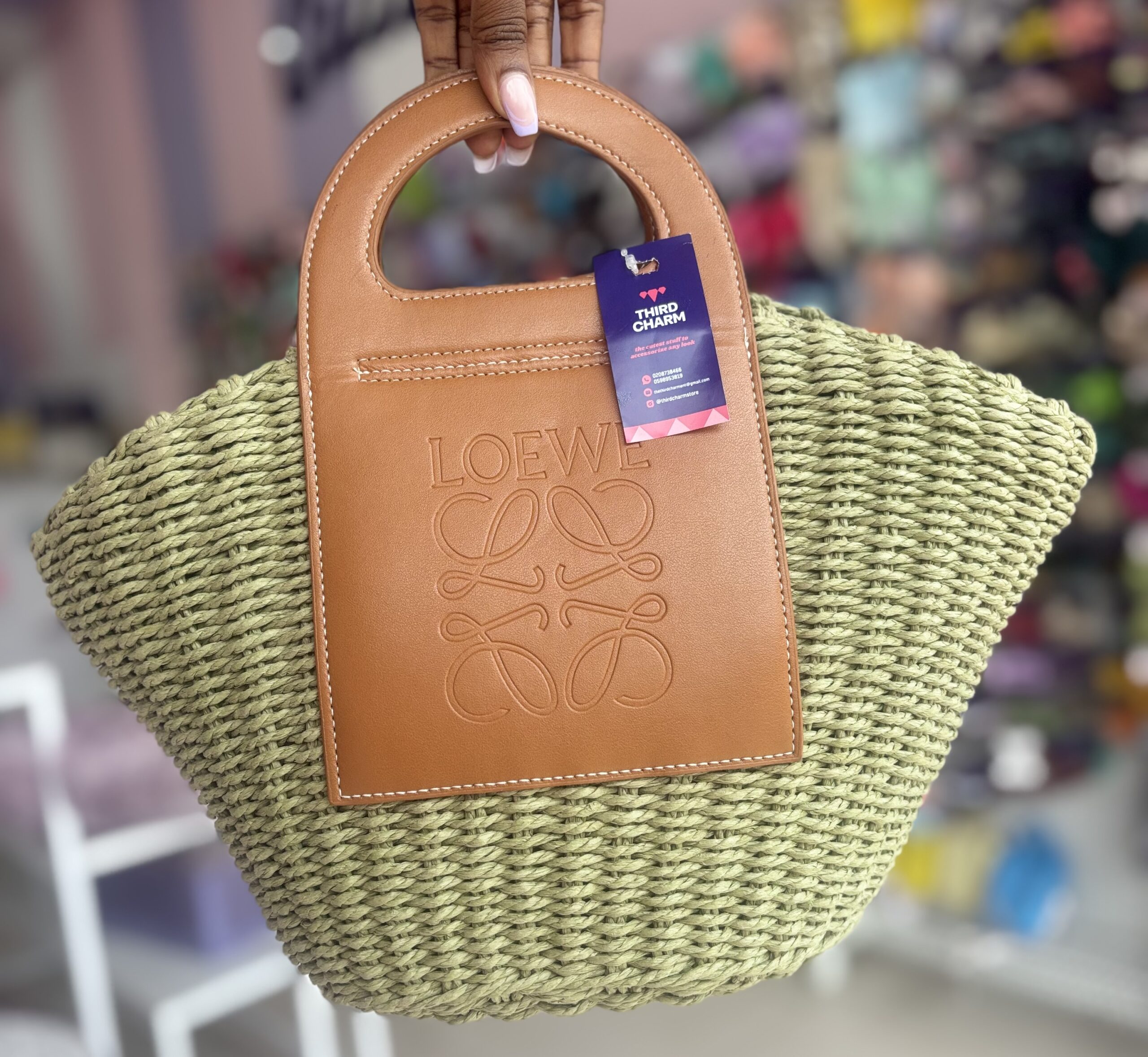 Olive Woven Bag
