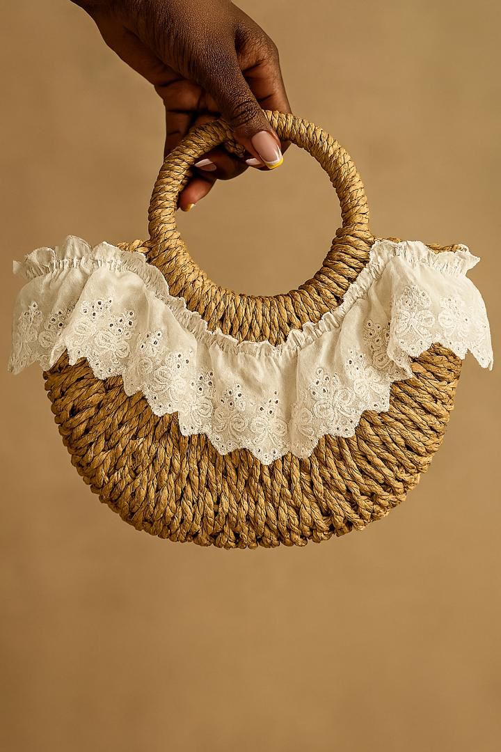 Lace Straw Bag