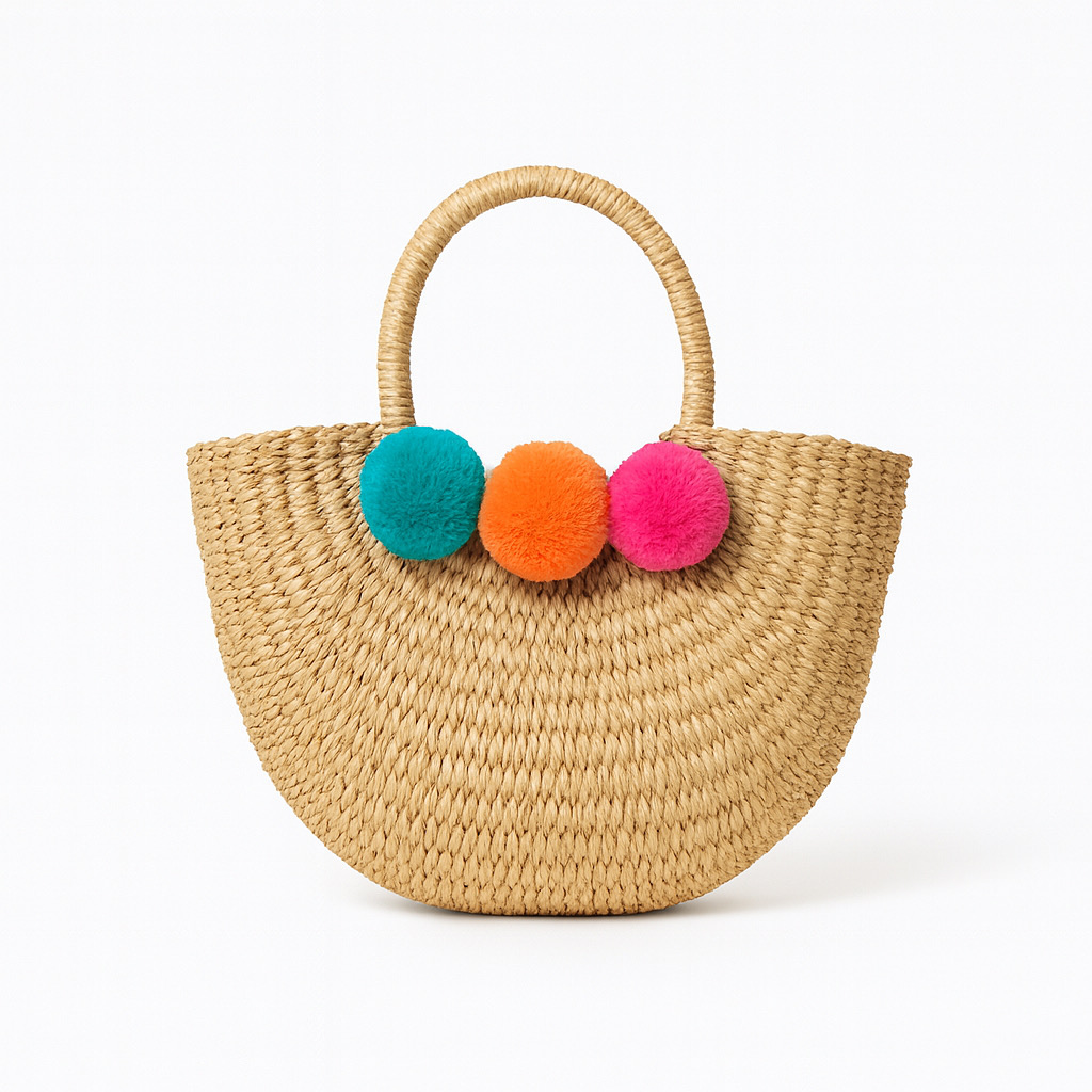 Pom Fiesta Straw Tote